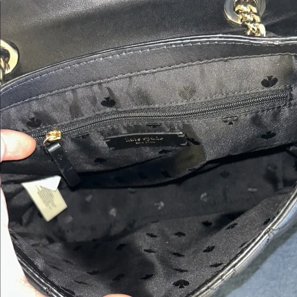 Kate Spade Black Quilted Shoulder Bag with Chain - Picture 6 of 9
